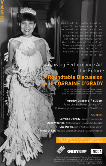 Voice of the Artist: Lorraine O'Grady Program Announcement
