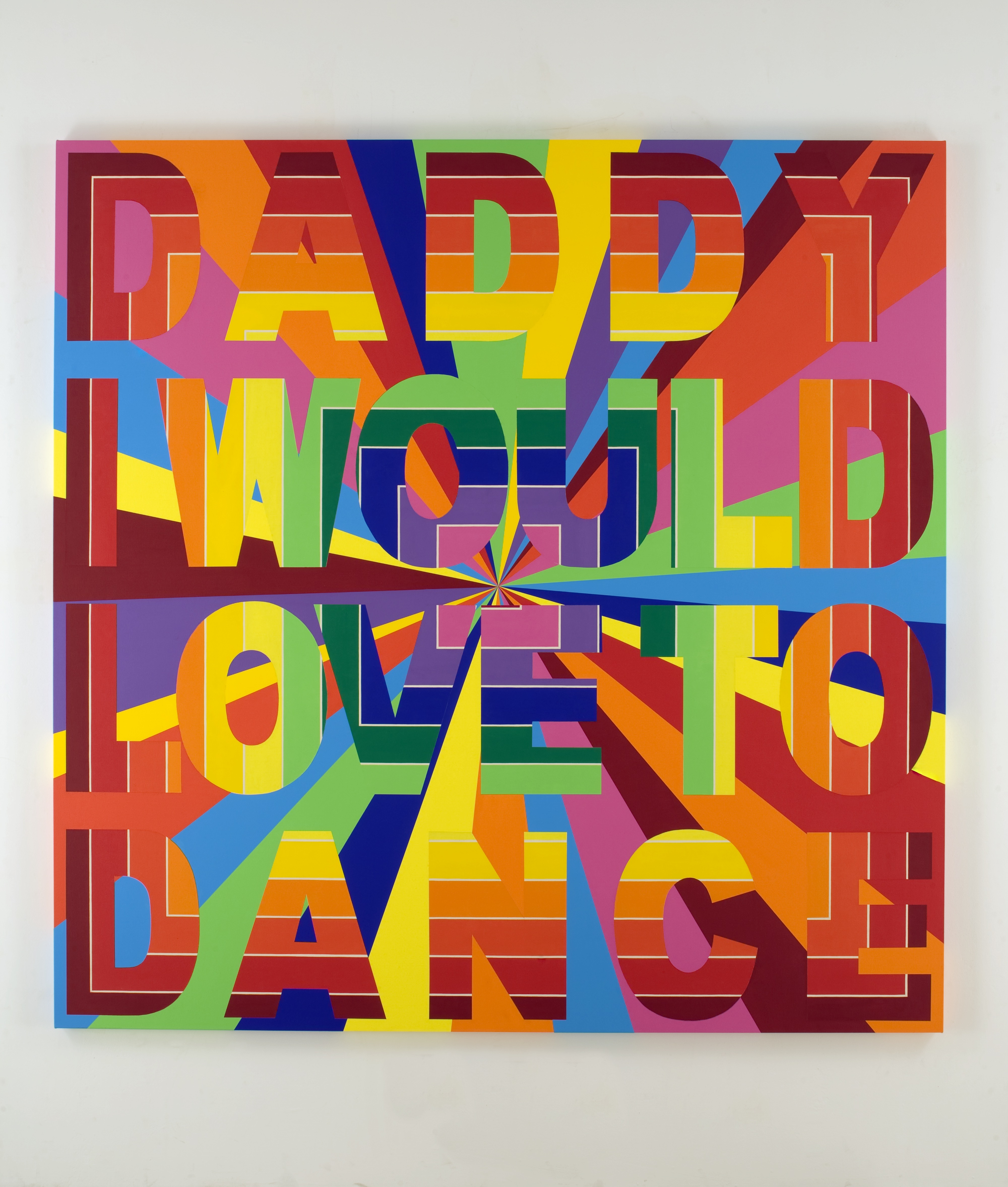 Deborah Kass, Daddy I Would Love to Dance, 2008, Acrylic on canvas, 78 x 78 in. Courtesy of the artist. VoCA. About Face.