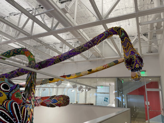 A photograph of one section of the art installation titled Valkyrie Mumbet