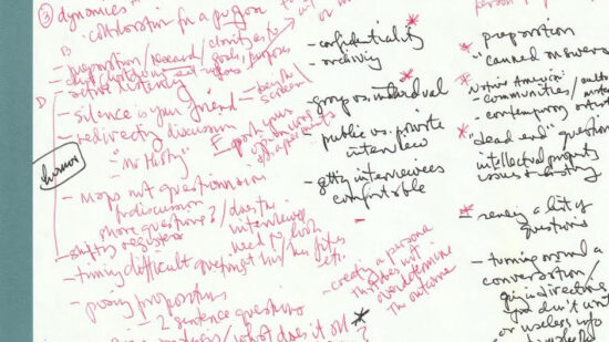 Handwritten notes on white paper