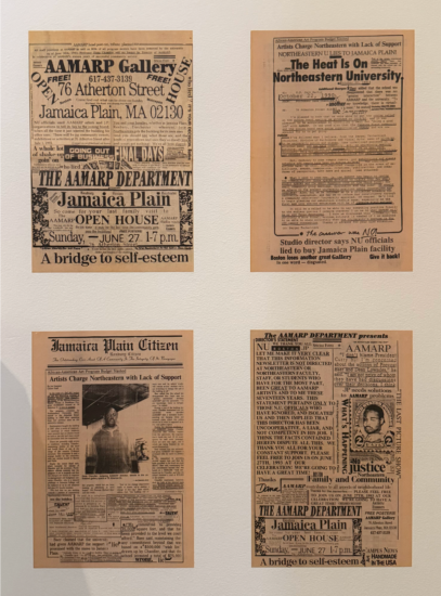 Newspaper prints of AAMARP’s current dilemmas, mainly around their lack of support from their host university, Northeastern.