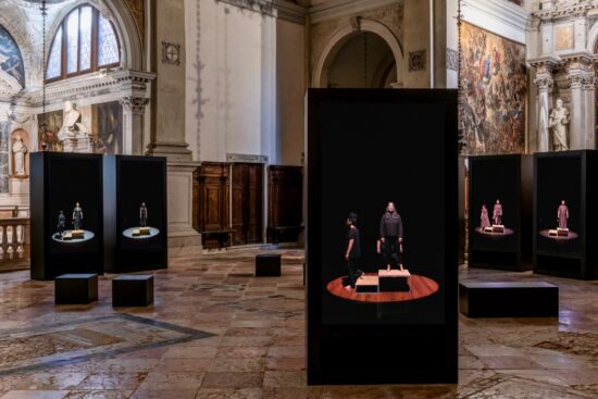 An art installation inside of a church